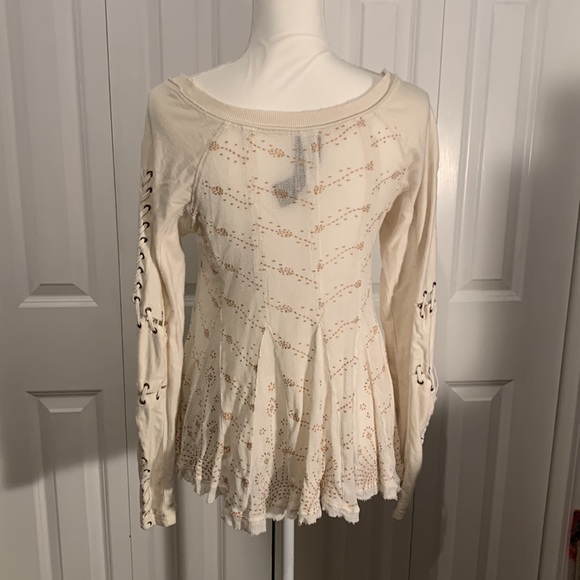 Free People Romantic collection size L gorgeous top with laces up sleeves - Picture 4 of 7